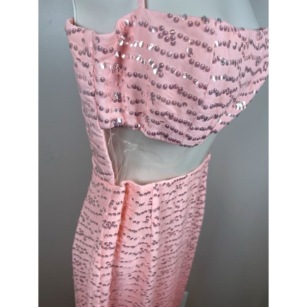 Elegant Pink Sequin Maxi Dress - Picture 6 of 10